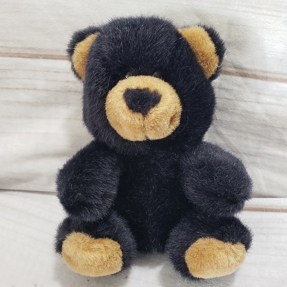 A&A Plush Black Bear 7" Plush Stuffed Animal Sitting